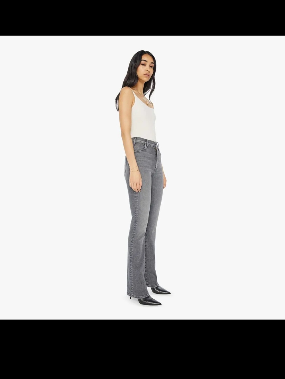 MOTHER The Hustler Heel Women's Gray Relaxed Jeans Magic 8 Ball